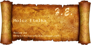 Holcz Etelka névjegykártya